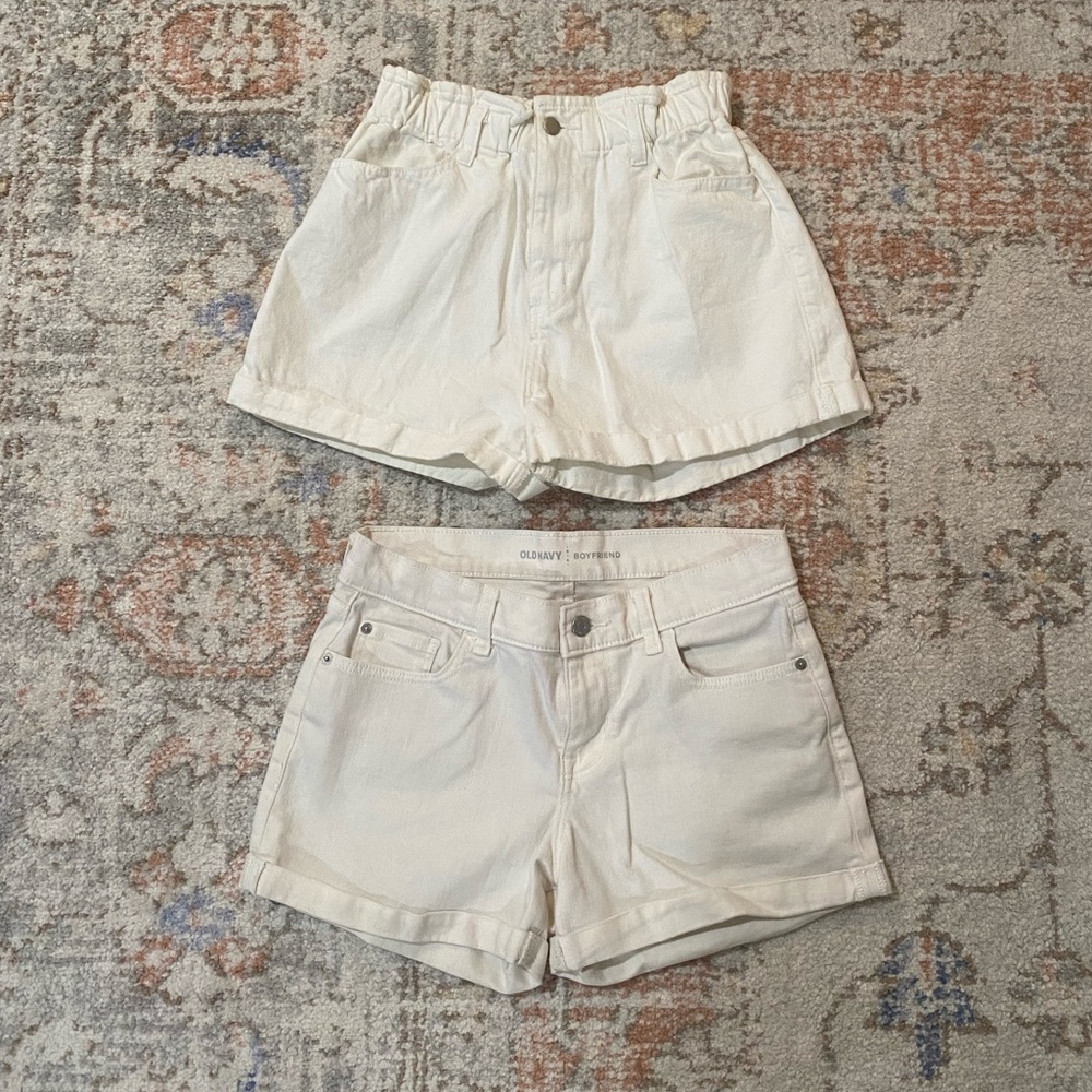 White jean short bundle